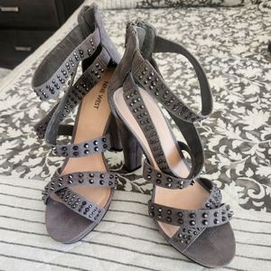 Gray studded heels (only worn once)